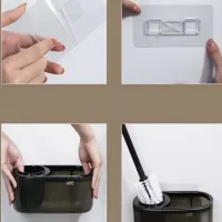 Cepillo Limpia Inodoro de Pared + Box Organizador Línea Onix