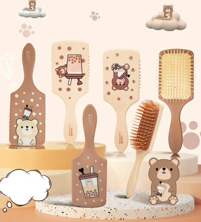 UV3887 - Cepillo Cuadrado para Cabello Milk Tea Bear 24*8cm