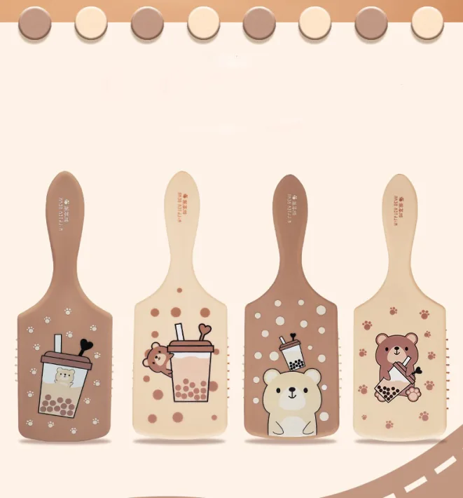 UV3887 - Cepillo Cuadrado para Cabello Milk Tea Bear 24*8cm