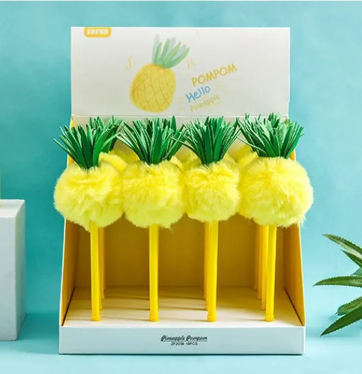 Lapicera Bolígrafo Pinneaple Pompóm