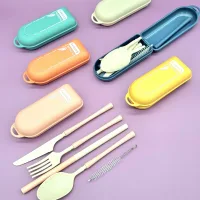 ZY10198 - Set de Cubiertos de Fibra de Trigo Portable Cutle - 5pzas